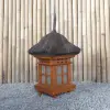 Product image 2 of the product “Balinese Garden Lantern, H 52 cm. Made from wood, glas and natural black grass. ”